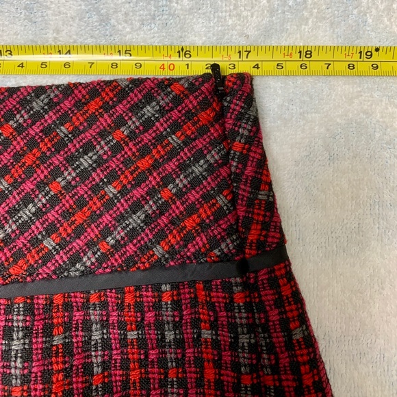 LOFT Red/Pink Tweed Skirt - Picture 4 of 5